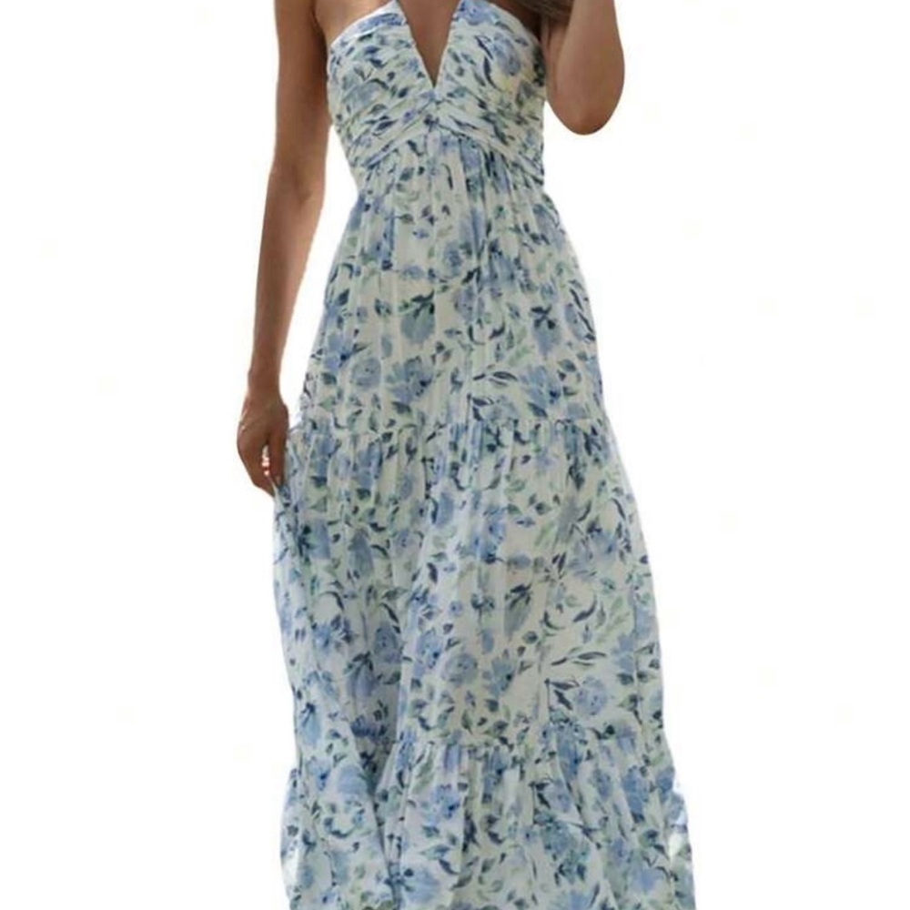 Floral Blue Maxi Dress